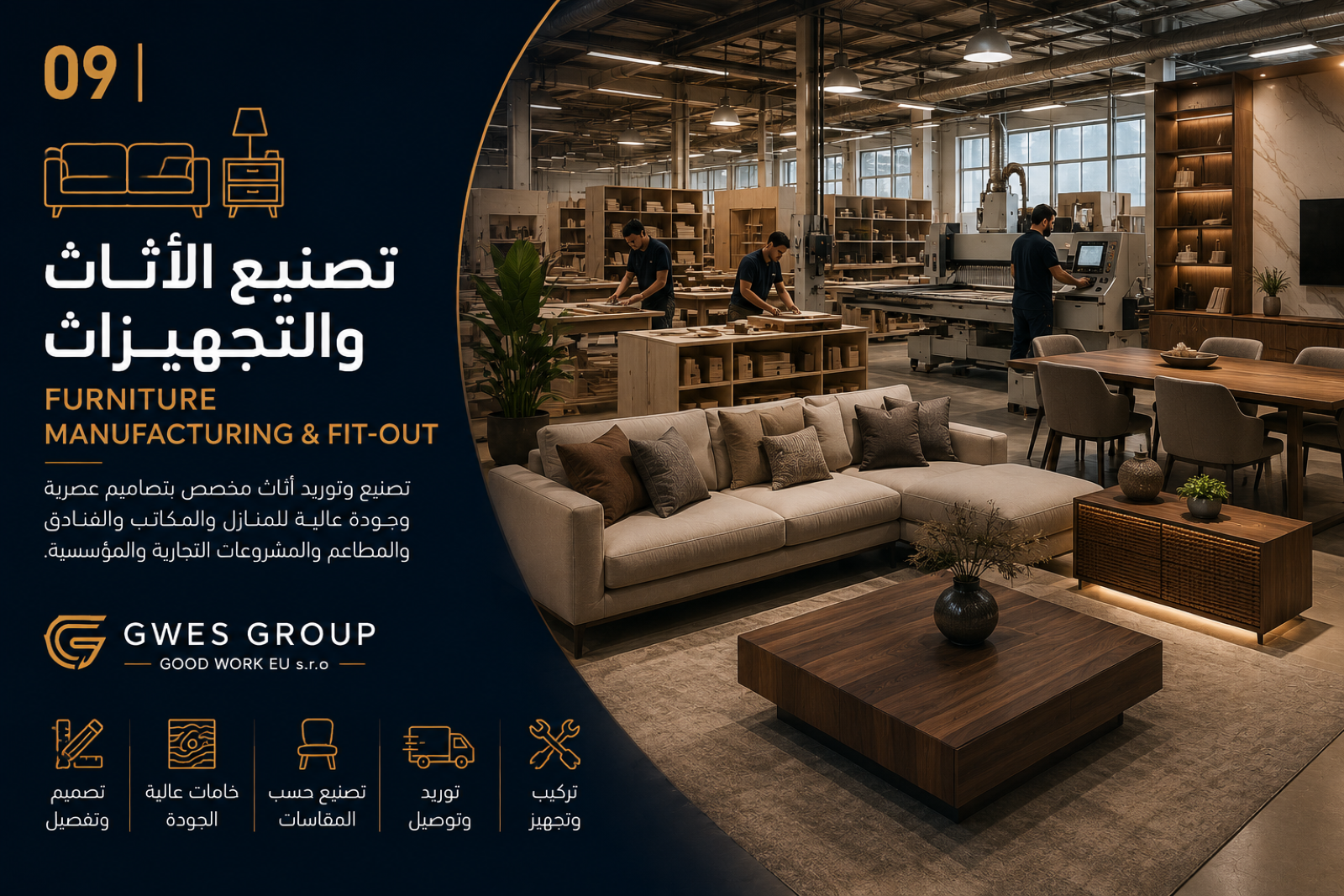 تصنيع الأثاث والتجهيزات
